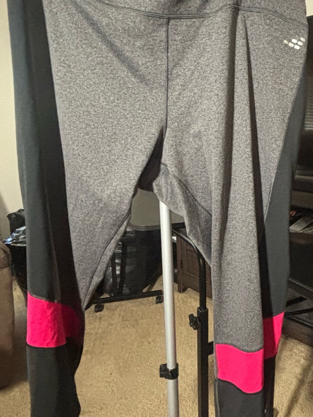 bcg Gray and Hot Pink Colorblock Active Leggings